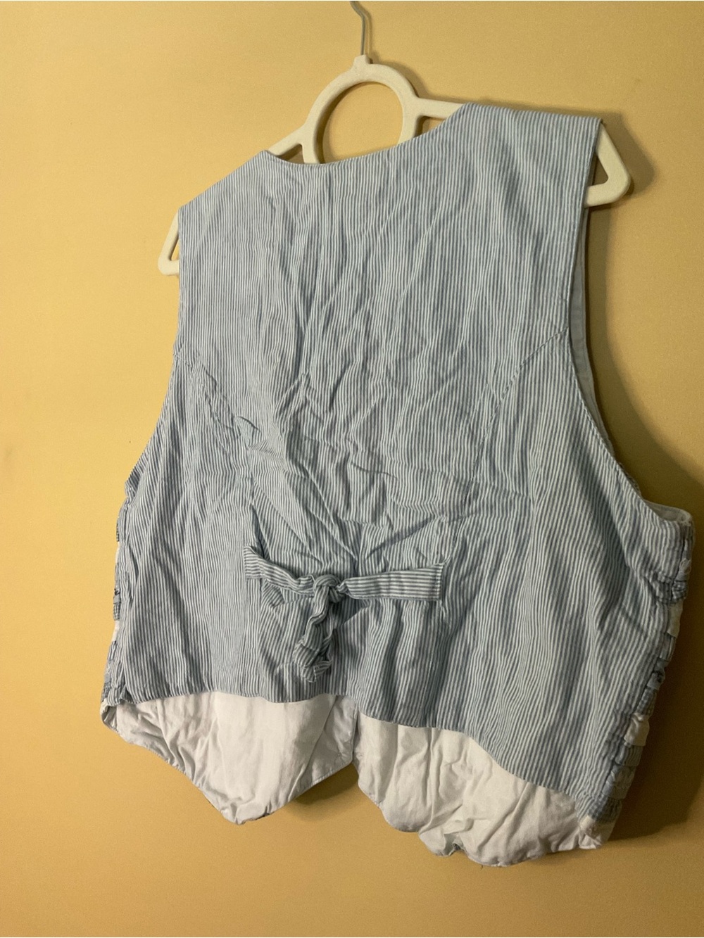 Tantrums 100% Cotton Blue and White Striped Sleeveless Button Vest - Picture 4 of 8